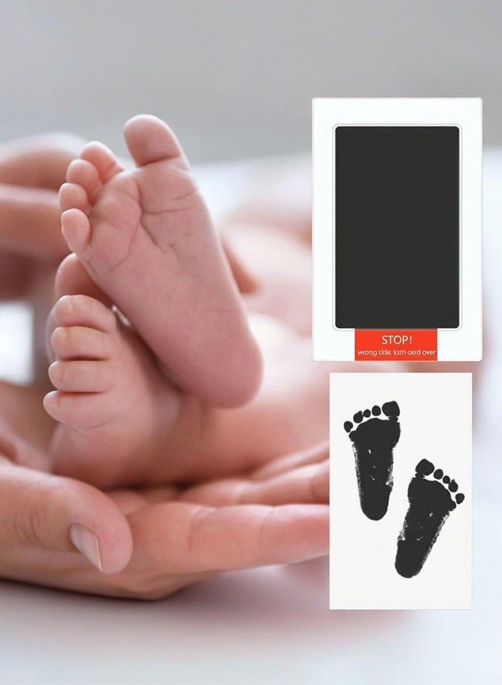 2pcs Inkless Baby Footprint and Pet Paw Print Frame White Black Safe Clay Keepsake for Newborns Easy DIY Giftpcs - Image 4
