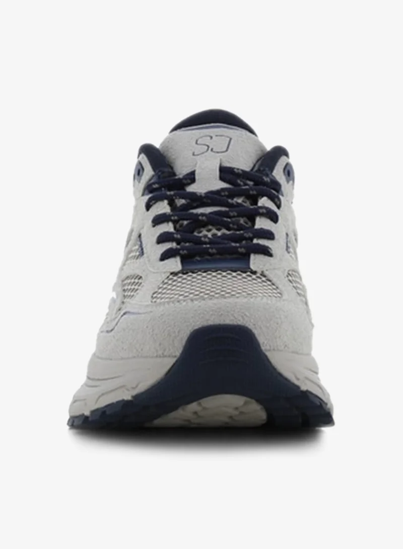 SJ Grey Women's Panelled Lace-Up Low Ankle Sneakers for Women | Best Price UAE