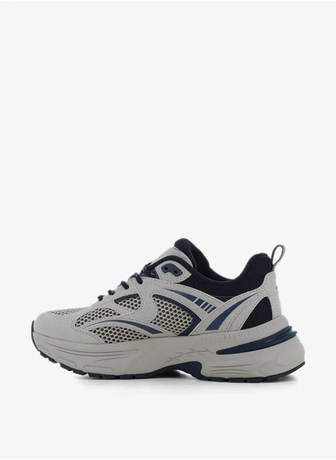 SJ Women's Panelled Lace-Up Low Ankle Sneakers
