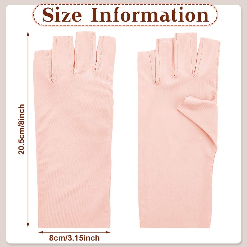 Sureio 4 Pairs Sun Protection UV Gloves for Women Fingerless Hand UV Protection Glove for Gel Manicures Summer Driving Biking(Light Gray, White, Pink, Purple,Classic) - Image 4