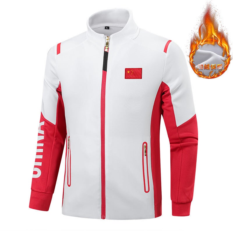 Chinese Team Sportswear Jackets For Men And Women, Velvet Tops, Sports Student Training Uniforms, Sportswear, Student Team Uniforms - Image 4