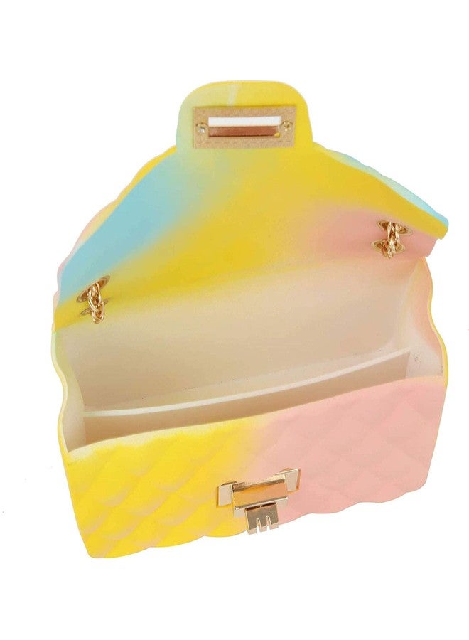 Nutteri Women Rainbow Handbags Jelly Purse Candy Color Quilted Crossbody Shoulder Bag (L, Color B) - Image 4