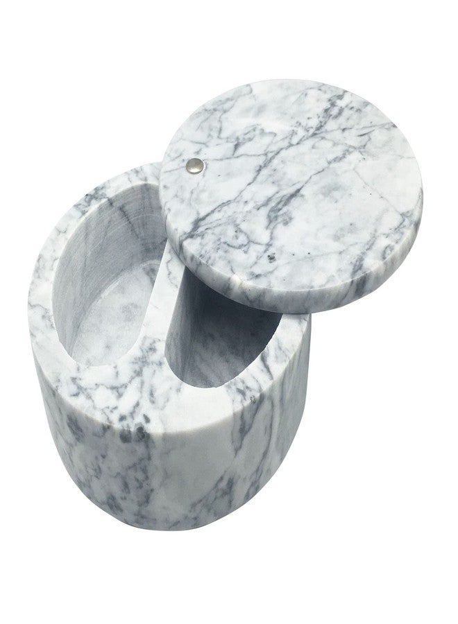 Daszui Marble Salt Box, Salt Cellar with Swivel Top and Dual Compartment, Elegant Marble Salt Box Storage Keeper for Condiments, Seasoning, Pepper. - Image 1