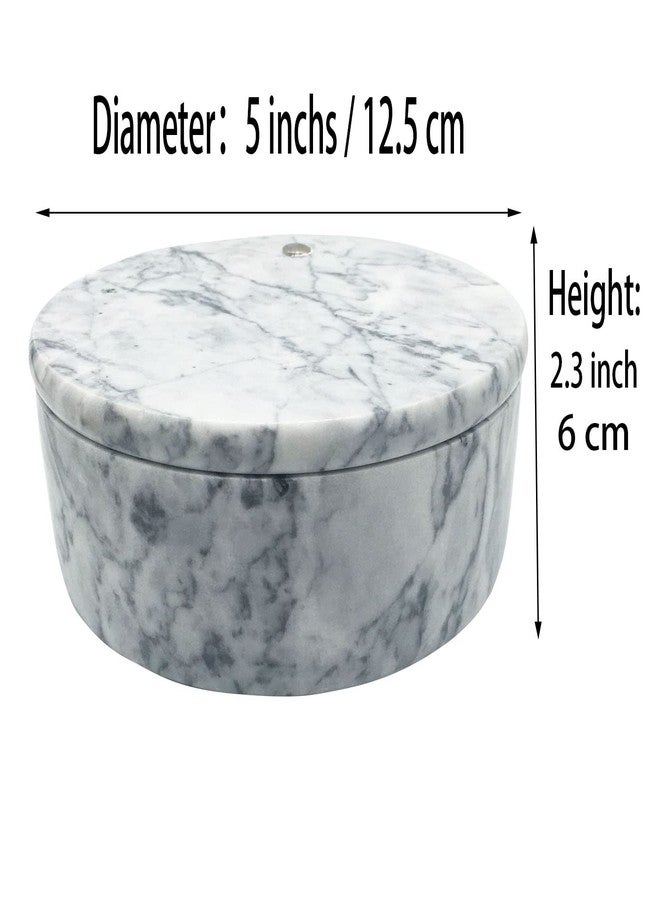 Daszui Marble Salt Box, Salt Cellar with Swivel Top and Dual Compartment, Elegant Marble Salt Box Storage Keeper for Condiments, Seasoning, Pepper. - Image 3