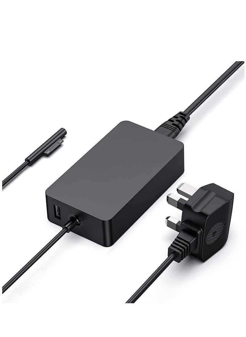 Generic - Surface Pro Charger Fit for Microsoft Surface Pro 3 & 4 & 5 & 6 /65W AC Power Adapter for Microsoft Windows Surface Book 2 & 3 Surface Go Surface Laptop with USB Charging Port - Image 1