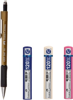 1347 Mechanical Pencil 0.7 Gold + 120 0.7 Tip 3 Pieces