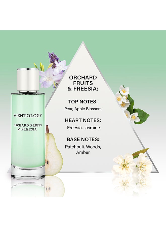 SCENTOLOGY Scentology Orchard Fruits & Freesia Perfume For Women Eau De Parfum | 100ml | Lush, Fruity & Floral Scent | Long-Lasting, Refreshing Women's Fragrance | Perfect for Daily Wear & Special Moments  - Image 3