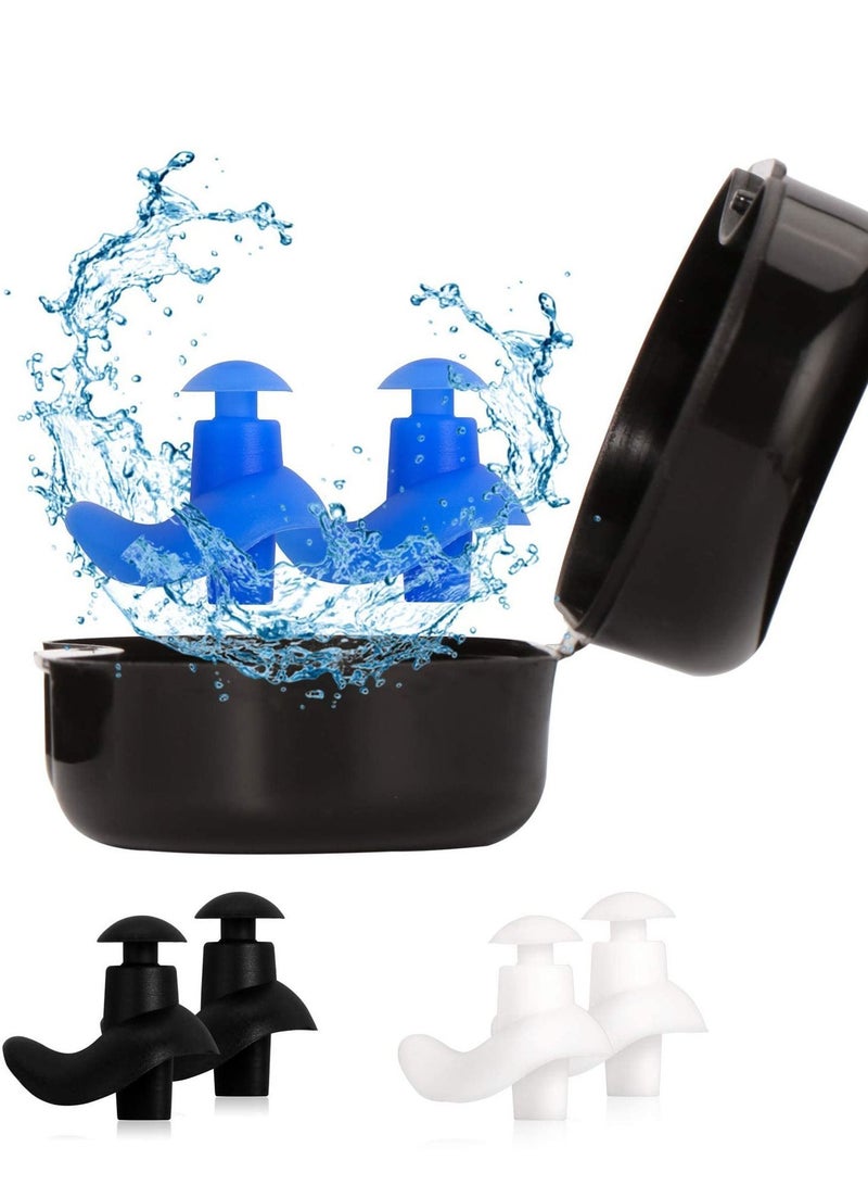 Y&D 3 Pairs Swimming Ear Plugs Professional Waterproof Reusable Silicone Earplugs for Showering Surfing Snorkeling and Other Adults Water Sports Kids - Image 1