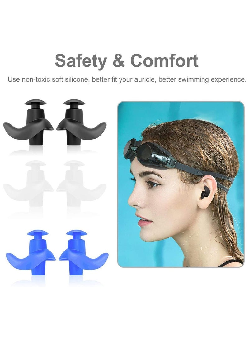 Y&D 3 Pairs Swimming Ear Plugs Professional Waterproof Reusable Silicone Earplugs for Showering Surfing Snorkeling and Other Adults Water Sports Kids - Image 4