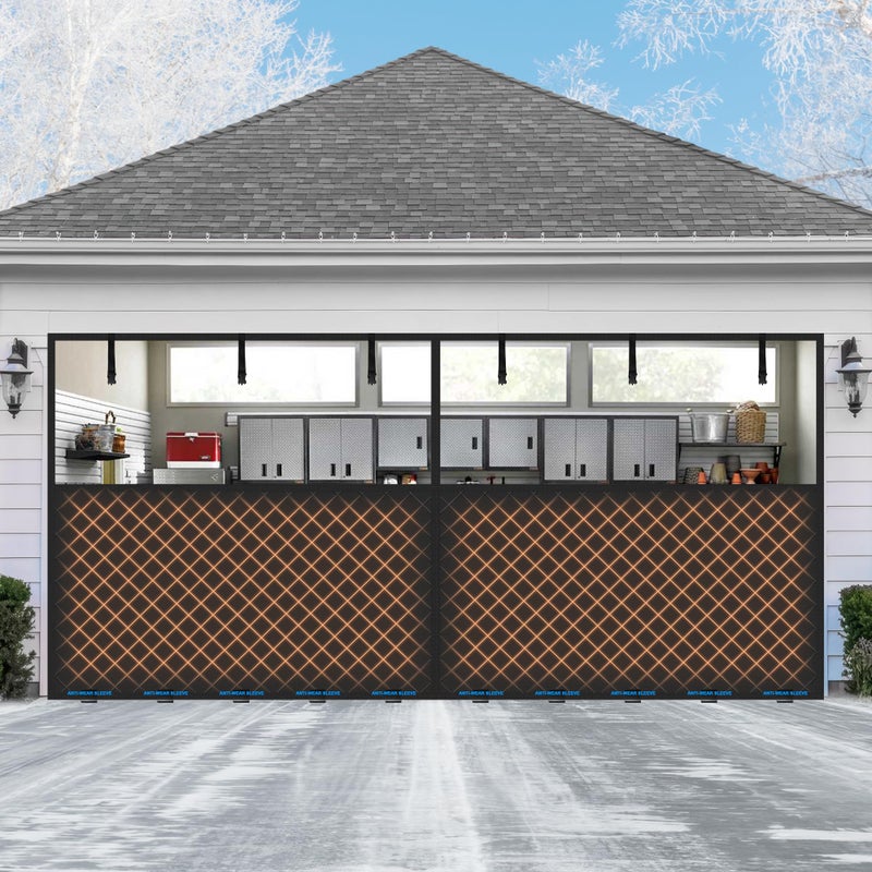 LIAMST Car Garage Door Insulation Kit Fits 9x7FT, Magnetic Thermal Insulated Door Curtains for Winter with Clear Window, Garage Door Cover Blanket Panels Screen for 1 Car Garages - Image 1