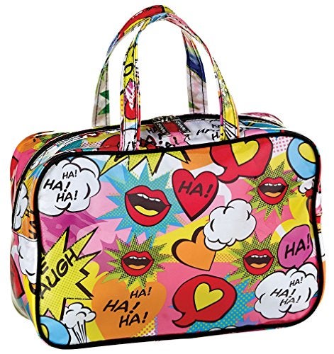 iscream 'Love 2 Laugh' 12.25" x 8.25" Double Handle Zippered Cosmetic Bag - Image 1