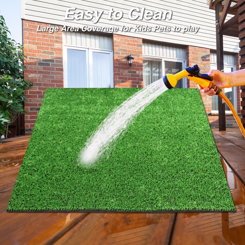 XLX TURF Outdoor Artificial Grass Rug 4FT X 4FT, Green Synthetic Turf Floor Mat for Balcony, Patio, Yard, Pets Dogs Grass Pad - Image 5