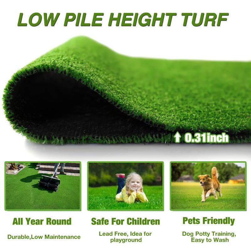 XLX TURF Outdoor Artificial Grass Rug 4FT X 4FT, Green Synthetic Turf Floor Mat for Balcony, Patio, Yard, Pets Dogs Grass Pad - Image 4