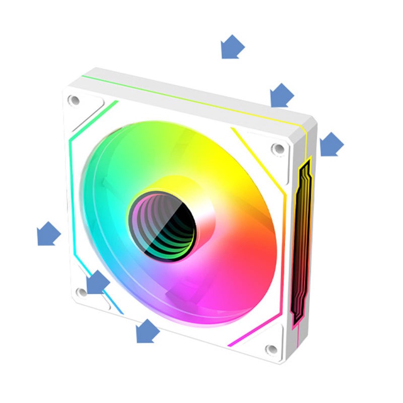 120mm Reverse White ARGB PWM PC Case Fan Quiet Cooling LED Stable Operation - Image 2