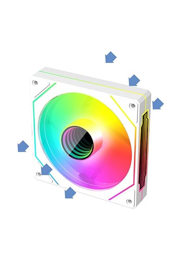 120mm Reverse White ARGB PWM PC Case Fan Quiet Cooling LED Stable Operation - Image 1