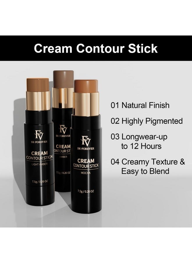 FV - FV Cool Toned Contour Stick, Blendable & Smooth, Natural Finish Cream Contour Stick, Waterproof & Long Lasting Face Shaping Contour Stick Makeup for Beginners, Cruelty-free, 01 Amber - Image 1