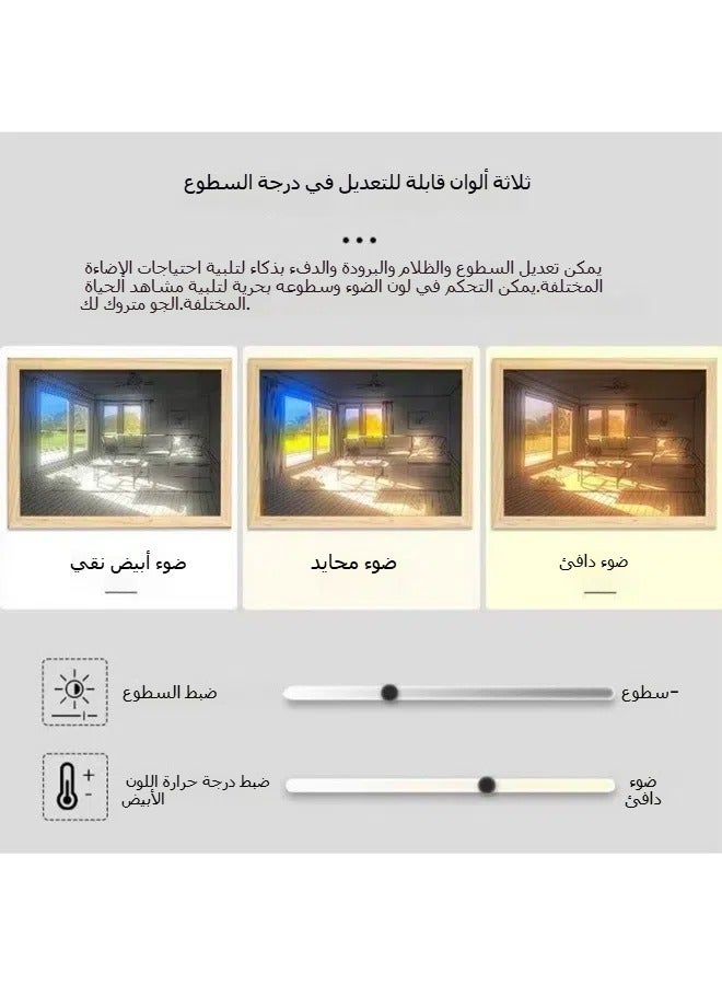 إضاءة رسم مظلم، سكتش، خط ضوء ليلي، ديكور مكتبي، هدية عيد ميلاد، زينة منزلية، أفضل هدية للعائلة والأصدقاء - Image 2