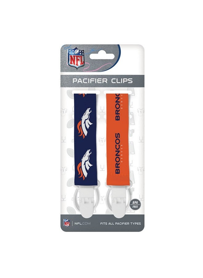 Baby Fanatic BabyFanatic Officially Licensed Unisex Pacifier Clip 2-Pack - NFL Denver Broncos - Officially Licensed Baby Apparel - Image 1
