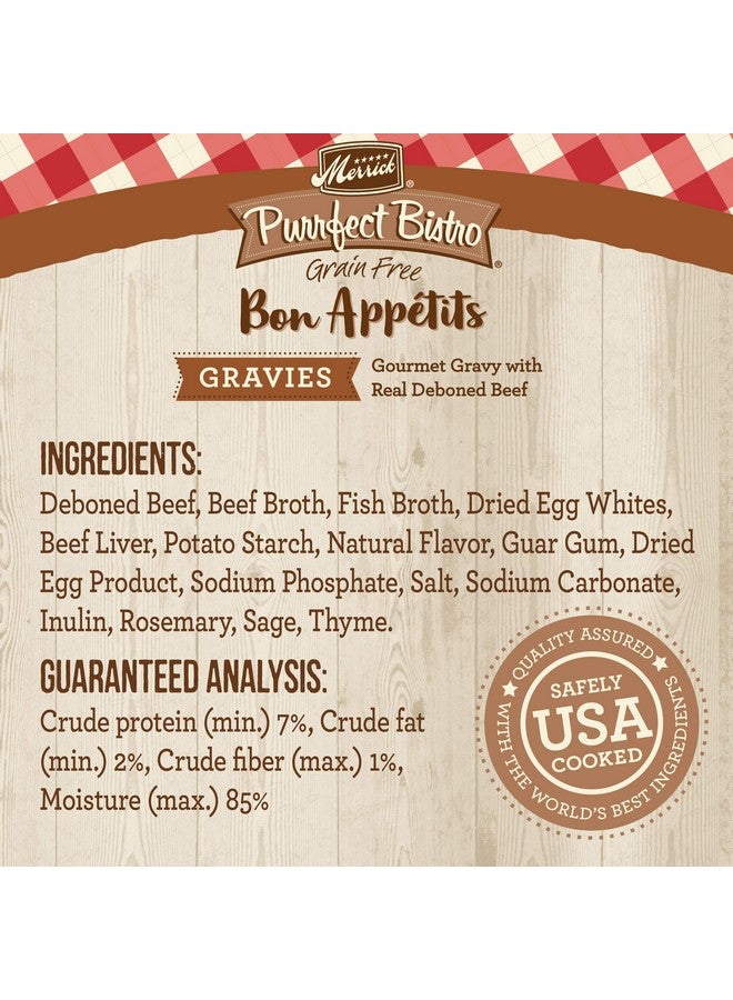 Merrick Purrfect Bistro Bon Appetits Premium Grain Free Wet Cat Food Topper, Beef Recipe Chunks in Gravy - (Pack of 24) 3 oz. Pouches - Image 4