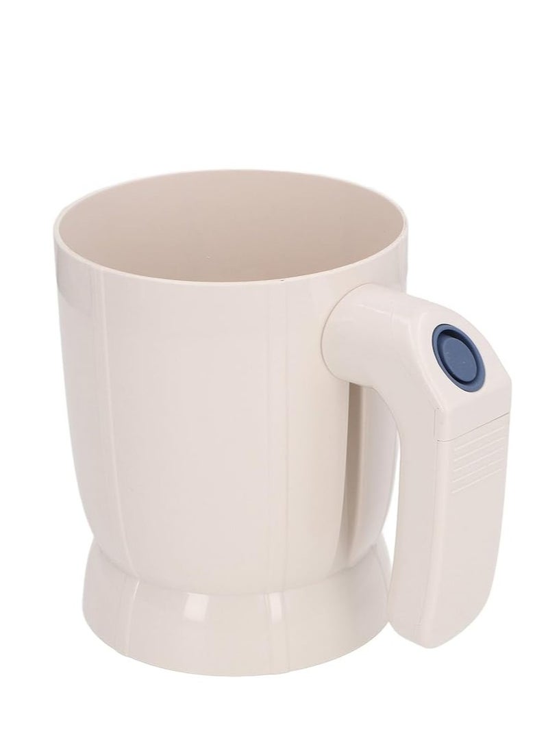 4-cup electric flour sifter, battery-powered, sifts finely and quickly at the touch of a button and delivers perfect baking results effortlessly. - Image 1