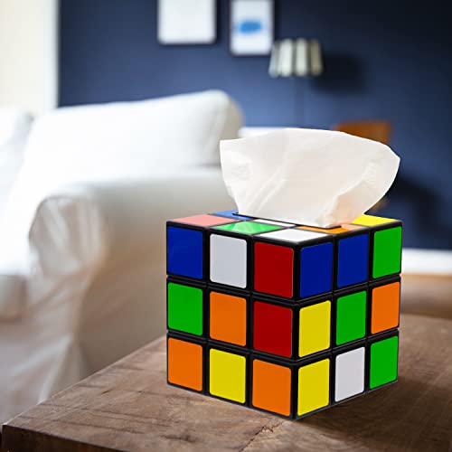 getDigital Plastic Magic Cube Tissue Box Cover, Holder for Square Tissue Boxes with Magnetic Lock, Multi Color - Image 2