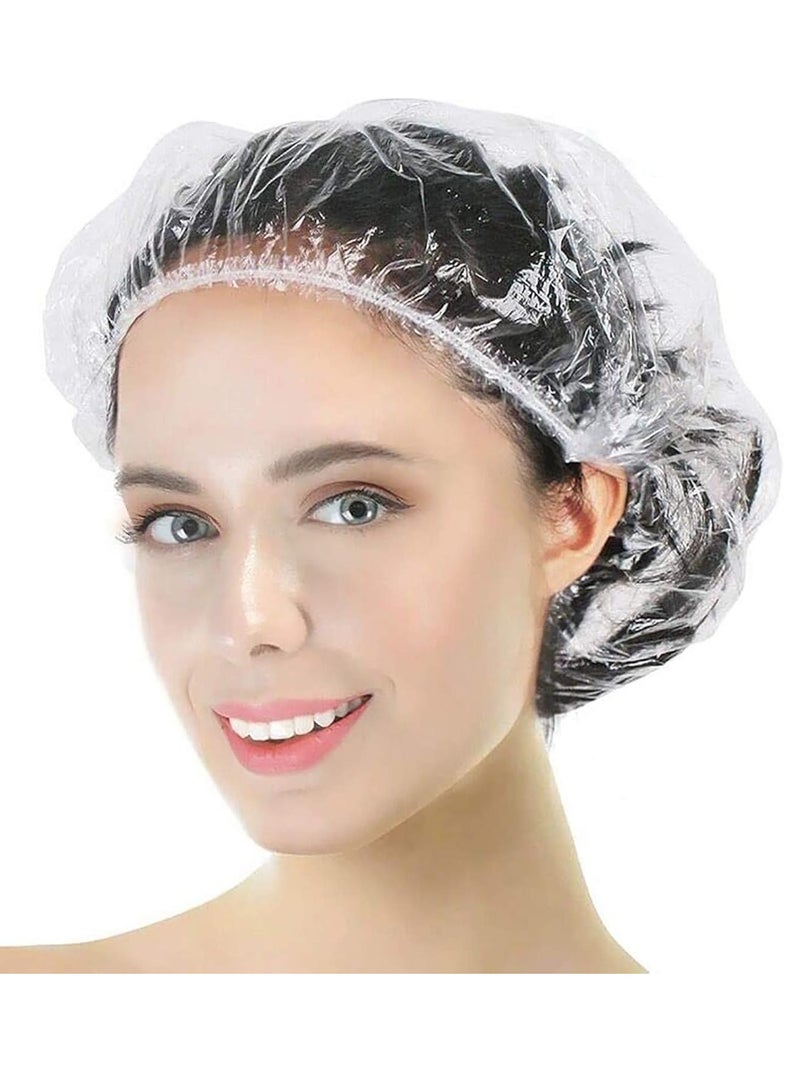 Years Calm 30PCS Disposable Shower Caps, Clear Shower Caps for Travel, large Plastic Hair Caps for Women, Home Use, Hotel (30PCS large Size 20.5" - Image 1