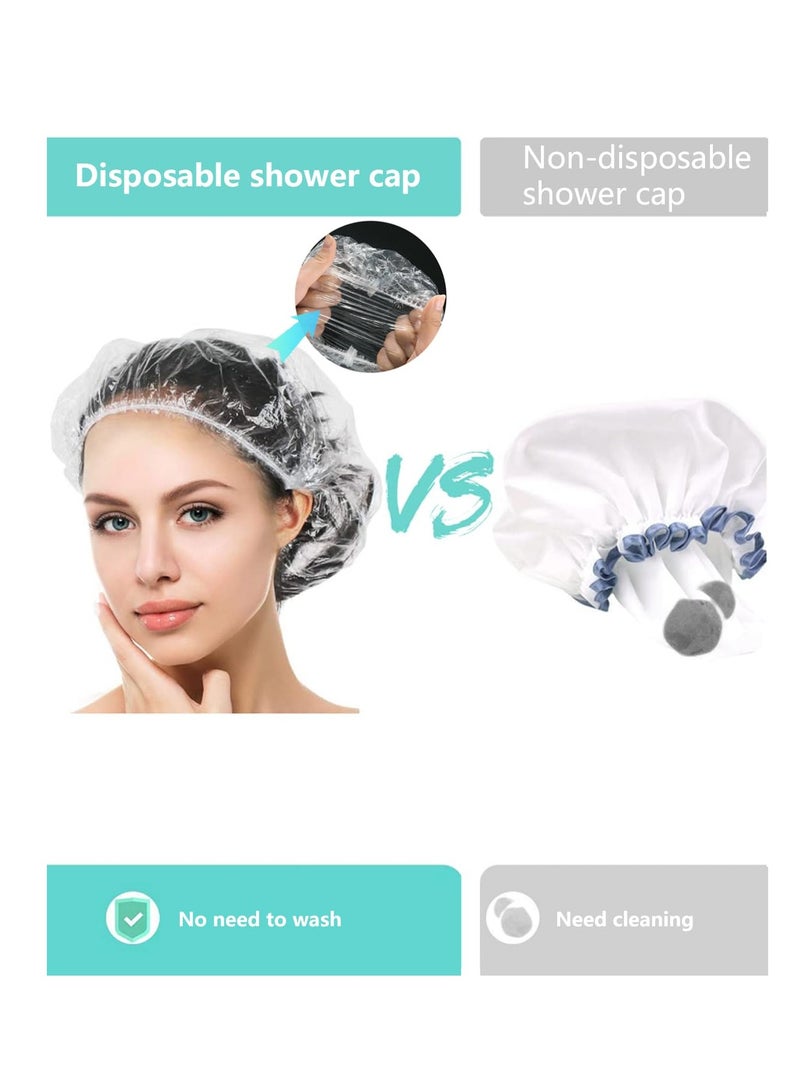 Years Calm 30PCS Disposable Shower Caps, Clear Shower Caps for Travel, large Plastic Hair Caps for Women, Home Use, Hotel (30PCS large Size 20.5" - Image 4