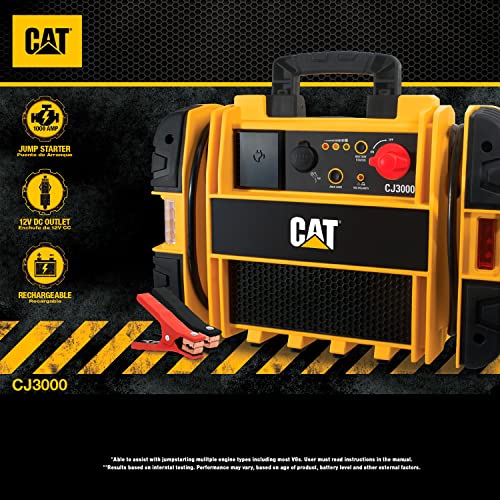 CAT CJ3000 جهاز بدء تشغيل احترافي 2000 أمبير ذروة معزز بطارية، مفتاح طاقة مدمج، مشابك بطارية، أصفر - Image 3