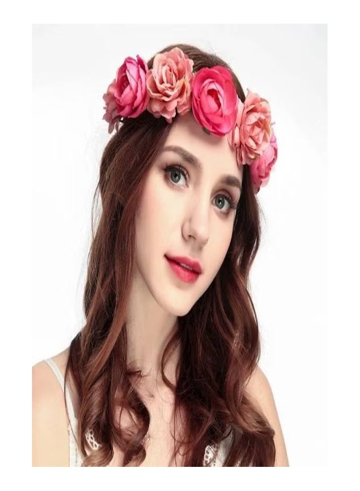 ORiTi ORiTi Artificial Flower Wreath Headband Red/Green - Image 3