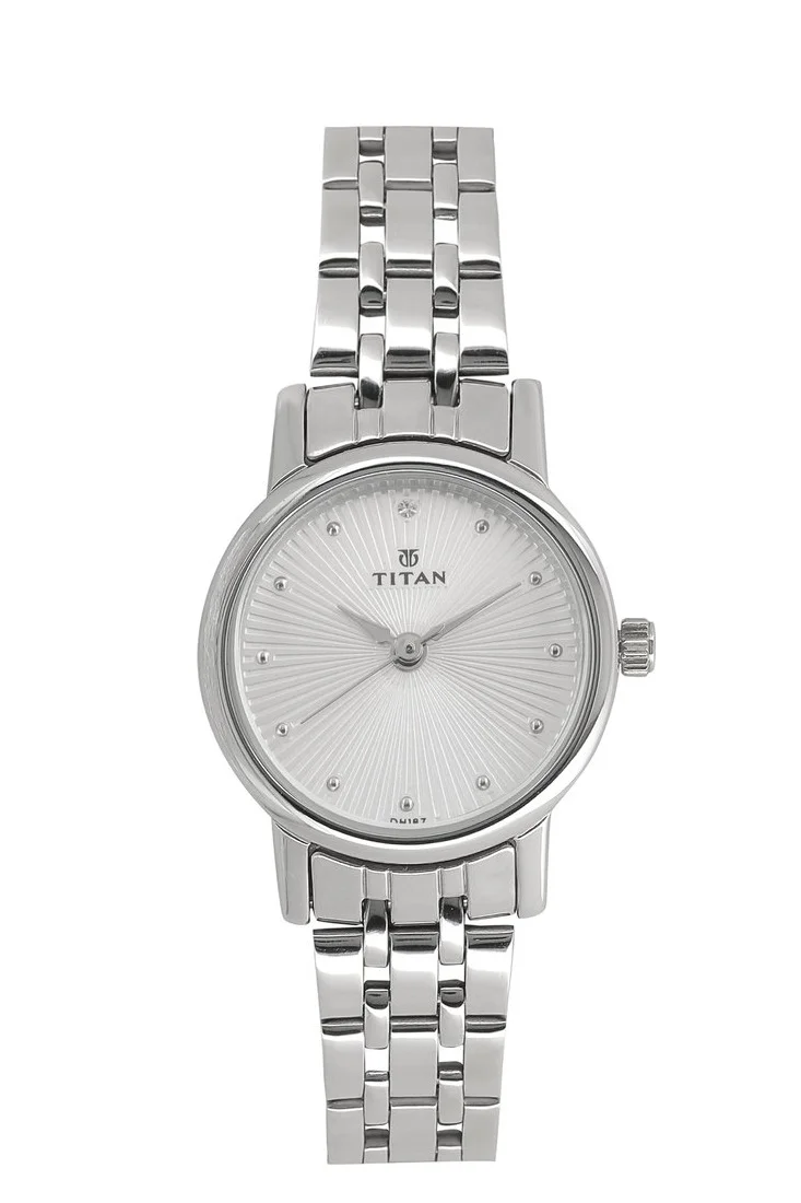 TITAN Titan Quartz Analog Siler Dial Stainless Steel Strap Watch for Women