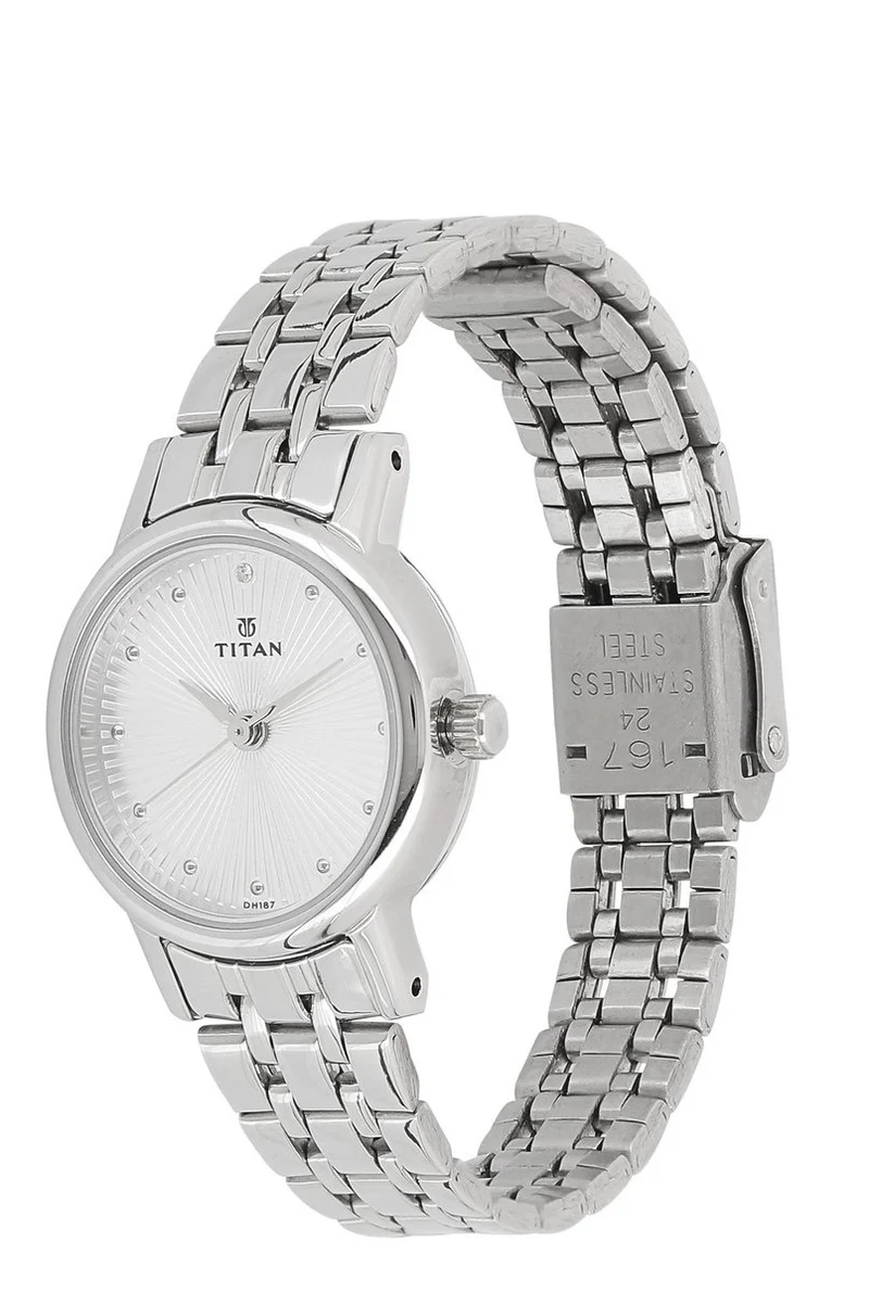 TITAN Titan Quartz Analog Siler Dial Stainless Steel Strap Watch for Women