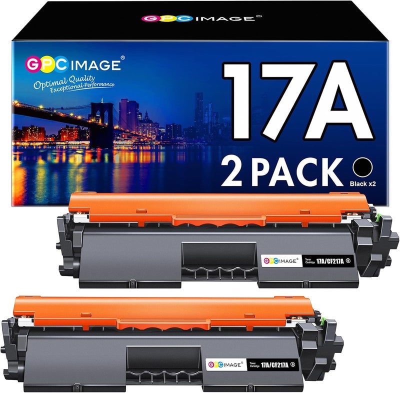 GPC Image CF217A 17A Toner Compatible for HP 17A Toner for HP Laserjet Pro MFP M130nw Toner for Laserjet Pro MFP M130fw Toner M102w M102a M130 M130a M130fn (Black, 2-Pack) - Image 1