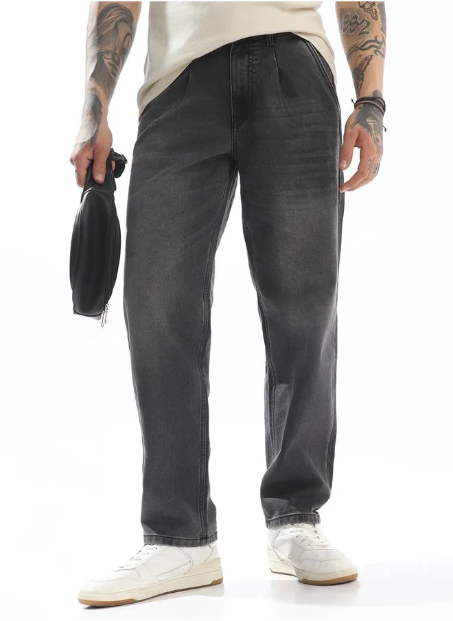 هوبرهولمي Grey Jeans Plain Button Woven Full Pleat Front Mid-rise for Men – Make every day iconic