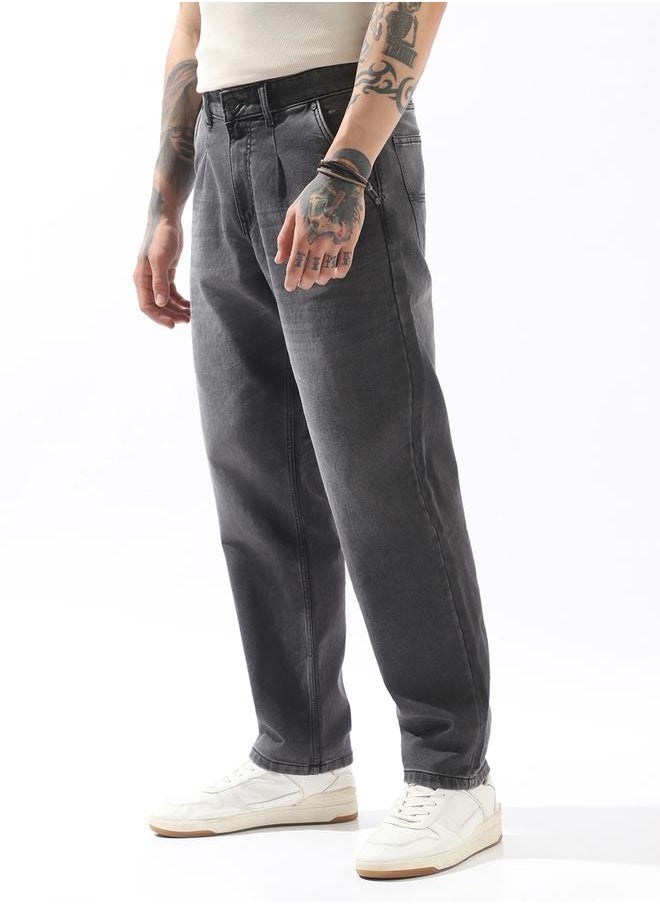 Hubberholme Men Comfort Relaxed Tappered Fit Mid-Rise Jeans  - Image 3