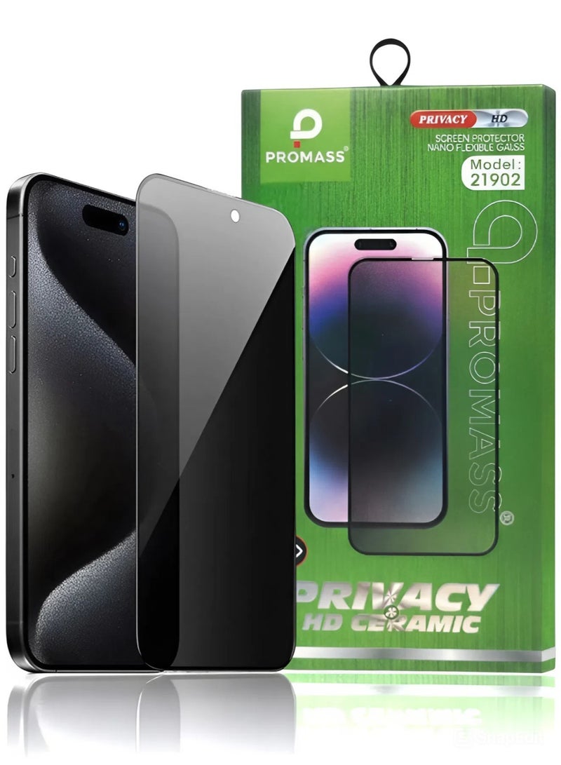 PROMASS Privacy Ceramic Screen Protector for iPhone 13/13 Pro Privacy Protection High Definition HD Screen Protector - Image 1