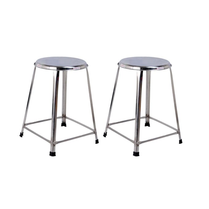 STAINLESS STEEL STOOL FOR SITTINGROUND SHAPE HOMEDOCTORMEDICAL STOOLSALON STOOLWAREHOUSE STOOLGARAGE STOOLSTOOL FOR BATHROOMMULTIPURPOSE STOOL PACK OF 224 INCHESSILVER