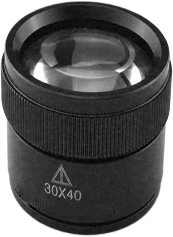 Lab Microscope Slides 30x Portable Pocket Mini Desk Magnifier Loop Microscope Magnifying Glass Lens Microscope Parts Black - Image 1