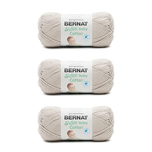 Bernat Softee Baby Cotton Feather Gray Yarn - 3 Pack of 120g/4.25oz - Blend - 3 DK (Light) - 254 Yards - Knitting/Crochet - Image 1