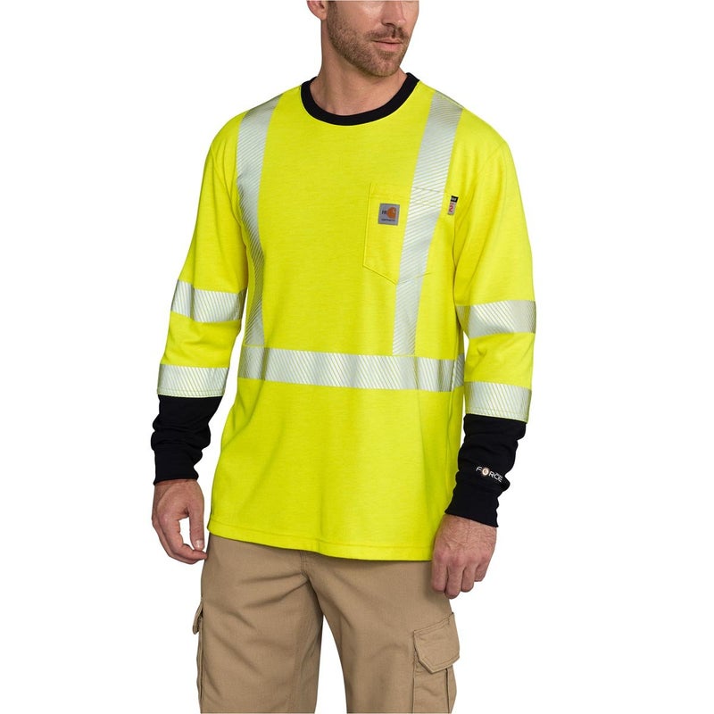 Carhartt Men's Big and Tall Flame Resistant High Visibility T-Shirt Class 3, Brite Lime, Medium - Image 1