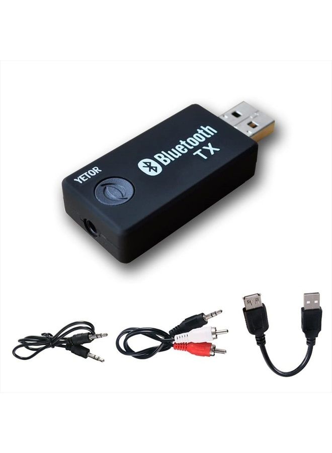 YETOR Bluetooth USB Adapter 5.2,Bluetooth Transmitter with 3.5mm,RCA,Computer USB Digital Audio,Dual Link for Headphones,Low Latency,USB Power Supply(TX9) - Image 1