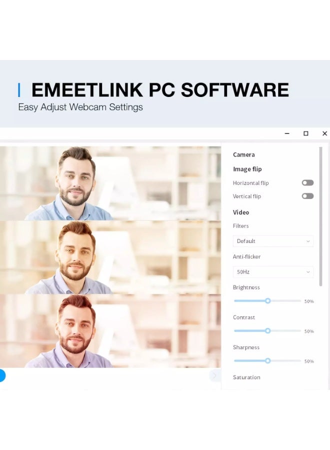 eMeet C960 2K Webcam with Microphone, 2K QHD, 2 Noise-Reduction Mics, TOF Autofocus Streaming Webcam with Privacy Cover - Image 3