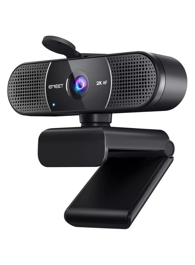 eMeet C960 2K Webcam with Microphone, 2K QHD, 2 Noise-Reduction Mics, TOF Autofocus Streaming Webcam with Privacy Cover - Image 1
