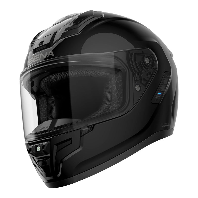 Sena Phantom Full Face Smart Motorcycle Helmet with Integrated Communications, LED Lighting, and 2nd Generation Sound by Harman Kardon (Gloss Black, M) - Image 4