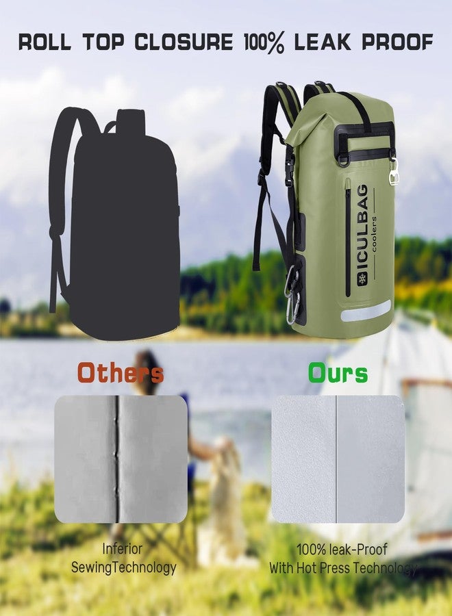Iculbag Cooler Backpack Insulated Waterproof Leak Proof 48cans Collapsible Larger Backpack Coolers Insulated Leak Proof for Men Women 24 Hours Cooling for Picnic Camping Hiking Beach Travel Kayaking - Image 4