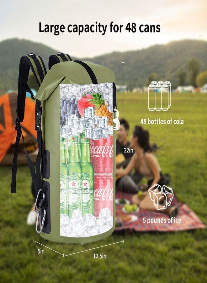 Iculbag Cooler Backpack Insulated Waterproof Leak Proof 48cans Collapsible Larger Backpack Coolers Insulated Leak Proof for Men Women 24 Hours Cooling for Picnic Camping Hiking Beach Travel Kayaking - Image 2