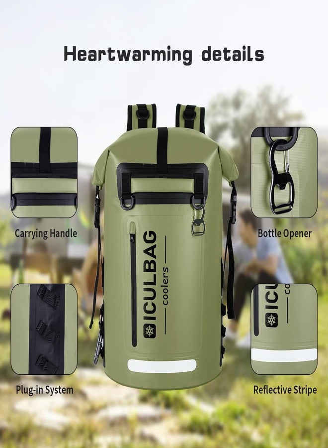 Iculbag Cooler Backpack Insulated Waterproof Leak Proof 48cans Collapsible Larger Backpack Coolers Insulated Leak Proof for Men Women 24 Hours Cooling for Picnic Camping Hiking Beach Travel Kayaking - Image 5