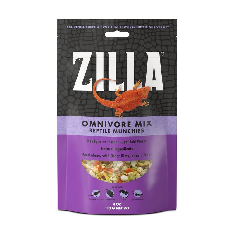 Zilla Reptile Munchies, Omnivore Mix, Dehydrated and Sun Dried Vegetables and Insects, 4 Ounces - Image 1