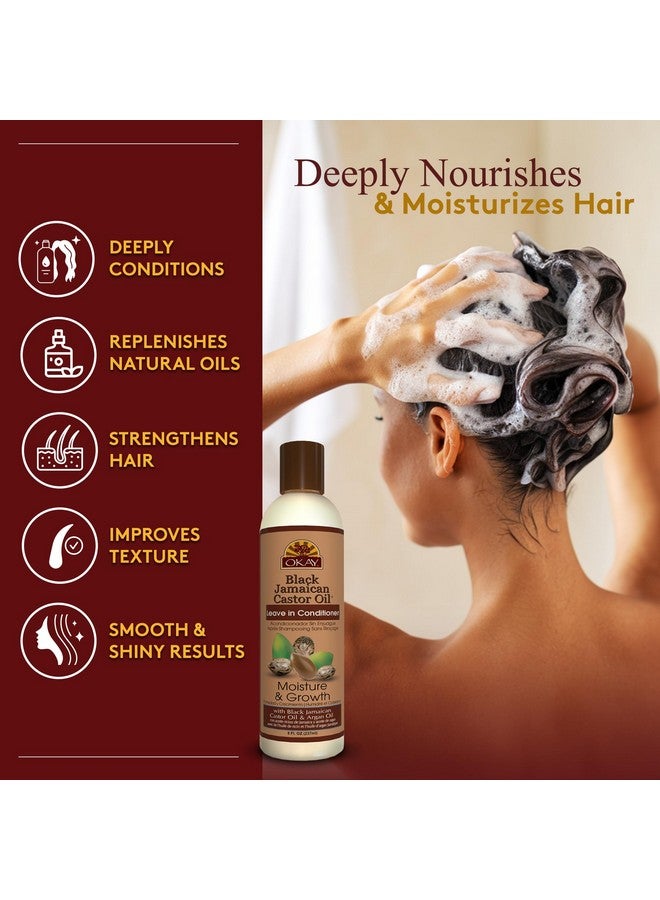 أوكي بلسم أوكي الأسود الجامايكي بزيت الخروع - مرطب للشعر للنساء والرجال، منتج طبيعي للشعر لنمو الشعر، زيت للشعر المجعد لشعر ناعم ورطب - 8 أونصة (عبوة من قطعة واحدة) - Image 2