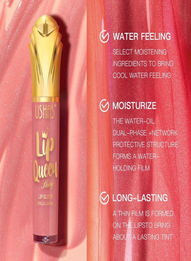 يوشاس ملمع شفاه أوشاس، زيت توهج الشفاه، ملمع شفاه سائل ناعم ولامع، لون شفاه، لمسة نهائية شديدة اللمعان، مرطب لمكياج الفتيات والسيدات (S4، عبوة من قطعة واحدة) - Image 3