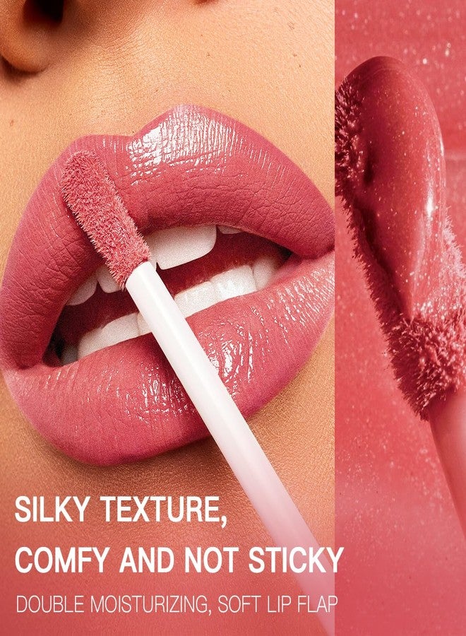 يوشاس ملمع شفاه أوشاس، زيت توهج الشفاه، ملمع شفاه سائل ناعم ولامع، لون شفاه، لمسة نهائية شديدة اللمعان، مرطب لمكياج الفتيات والسيدات (S4، عبوة من قطعة واحدة) - Image 4